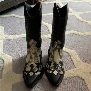 Genuine leather cowboy boot
